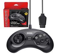 retro-bit Sega Genesis Manette Arcade Pad 6 Boutons pour Sega Genesis Port d'origine (Noir)