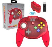 Retro-Bit Tribute64 2.4ghz Manette Sans Fil Pour Nintendo 64/Switch/Pc/Mac Clear Red