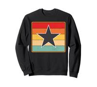 Retro Black Star Vintage Rainbow Distressed Throwback Sunset Sweatshirt