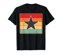 Retro Black Star Vintage Rainbow Distressed Throwback Sunset T-Shirt