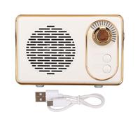RéTro Bluetooth 5.0 Haut-Parleur Vintage Mini Haut-Parleur Bluetooth Carte MéMoire Aux Usb Lecteur Mp3 Rechargeable Pour Camping Party Cadeau Blanc
