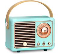 Retro Bluetooth Speaker,Portable Mini Wireless Speaker with FM Radio,Rechargeable Vintage Radio,Bluetooth 5.0/USB/TF/Aux/Handsfree Calls,Vintage Speaker for Decoration