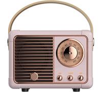 Retro Bluetooth Speaker,Vintage Speaker with Old Classic Style,Loud Volume,Bluetooth 5.0 Wireless Connection,Support TF Card,U Disk and AUX Audio Input (Pink)