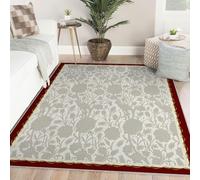 Retro Boho 60x90cm Tapis despace Victoria Surface carpette beige et gris motif fleuri antidérapant paillasson pliants lavables Décoration légère à poil bas Sol moquette salon Chambre Salle classe