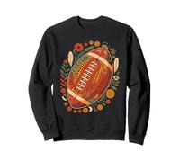 Retro Boho Football with Flowers Fall Sweatshirt