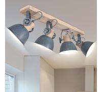 Plafonnier rétro spot orientable salon bois spot bois gris clair 2729GR