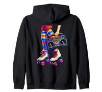 Retro Boombox Girl Patins à roulettes années 80 Old School Throwback Sweat à Capuche