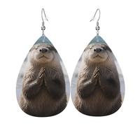 Rétro Boucle D'Oreille Castor De La Rive En Prière Leather Earrings Confortables Boucle D'Oreille En Cuir Pour Decorations Fête Femmes