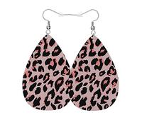 Rétro Boucle D'Oreille En Cuir Léopard Rose, Léopard Sauvage D'Afrique, Imprimé À Pois Boucles D'Oreilles Femme Légères Boucle D'Oreilles Pendantes En Cuir Pour Decorations Fête Fête