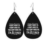 Rétro Boucle d'oreille Je ne veux pas, je n'y suis pas obligé, je suis à la retraite. Boucles d'oreilles femme Lightweight Boucle d'oreille en cuir pour Decorations Fête Femmes