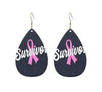 Rétro Boucle d'oreilles pendantes en cuir Profil des survivantes du cancer du sein Boucles d'oreilles femme Lightweight Boucle d'oreille en cuir pour Fête Femmes Decorations