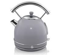 Retro Bouilloire, 1,8 L, Acier Inoxydable sans BPA, Résistance Cachée, sans Fil