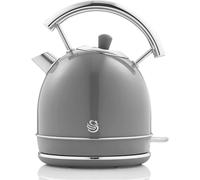 Retro Bouilloire, 1,8 L, Acier Inoxydable sans BPA, Résistance Cachée, sans Fil, 3000W, Gris, SWAN, SK14630GRNEU