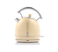 Swan Bouilloire Retro SK14630CNEU – 1,8 L, Inox sans BPA, Sans fil, Résistance cachée, 3000, Crème