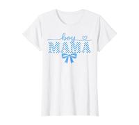 Retro Boy Mama Mother's Day 2026 Checkered Women Kids Cool T-Shirt Graphique avec Valeur