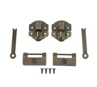 Retro Buckle Lock Vintage Style Zinc Alloy Decorative Padlock with Screw Key Set for Jewelry Box Wooden Box Home Decor 2 Sets with 8 Screws