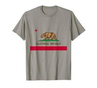 Retro California Gifts Men CA Cali Souvenirs Tees T-Shirt Drapeau République de Californie Gris Unisex-Adulte Homme Petit Classique Manche courte