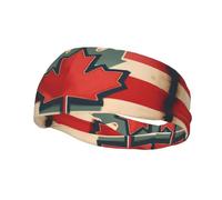 Rétro Canada drapeau motif imprimé unisexe-adulte Sport bandeau polyvalent Sport bandeaux évacuant l'humidité bandeau