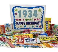 RETRO CANDY YUM ~ 1934 Coffret cadeau d'anniversaire 90e anniversaire de mariage Nostalgique Retro Candy Mix de l'enfance pour homme ou femme de 90 ans né en 1934