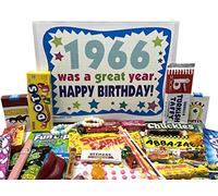 RETRO CANDY YUM ~ 1966 Coffret cadeau d'anniversaire 58 ans Nostalgique Assortiment de bonbons de l'enfance pour homme ou femme de 58 ans né en 1966
