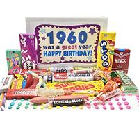 RETRO CANDY YUM ~ Coffret cadeau d'anniversaire 1960 pour 64e anniversaire Nostalgique Mélange de bonbons de l'enfance pour homme ou femme de 64 ans né en 1960 Jr