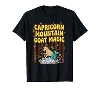 Rétro Capricorne Montagne Chèvre Magique Zodiaque Astrologie Graphique T-Shirt