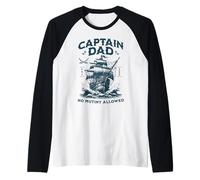 Retro Captain Dad Old Ship, No Mutiny Allowed Humour Vibe Manche Raglan