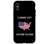 Retro Carson City États-Unis Vieilli États-Unis Coque pour iPhone X/XS