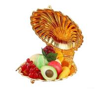 Retro Carved Metal Fruit Bowl 24cm Dust-Proof Cover(Silver)