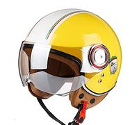 Rétro Casque à Face Ouverte Demi-Jet Casque Scooter avec Visière Open Face Classic Casque Moto Jet Vintage ECE Homologué Casque Bol Moto Bols pour Homme et Femme H,M