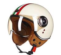 Rétro Casque à Face Ouverte Demi-Jet Casque Scooter avec Visière Open Face Classic Casque Moto Jet Vintage ECE Homologué Casque Bol Moto Bols pour Homme et Femme G,M