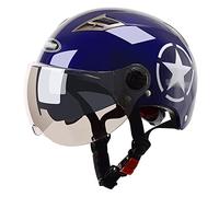 Rétro Casque de Moto pour Hommes Femmes ECE Homologué Casque de Moto rétro à Face Ouverte avec Pare-Soleil, Demi Coque Casque Jet pour Cruiser Chopper Scooter(56-62cm) (Color : F1)