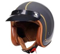 Retro Casque Demi Jet, Casque Jet Vintage, Casque Moto Scooter, ECE/Dot Homologué en pour Scooter - Casque De Moto Homme Et Femme E,M
