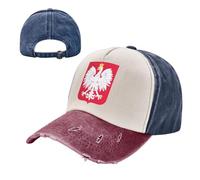 Retro Casquette de Baseball Unisexe Ajustable Boucle en Metal Symbole National Polonais,Emblème National De L'Aigle À Tête Blanche Casquettes Classique Trucker Cap Hat for Sport Hip Pop Golf Voyages