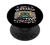 Retro Cassette Made to Worship Christian Music Bible Faith PopSockets PopGrip Adhésif