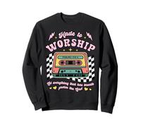 Retro Cassette Made to Worship Christian Music Bible Faith Sweatshirt