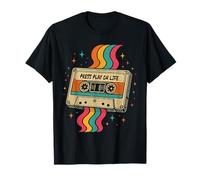 Retro Cassette Tape Press Play for Life 90s Vibes T-Shirt
