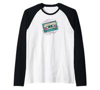 Retro Cassette Tape Rewind & Chill 80s 90s Music Manche Raglan