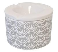 SUD TRADING Cendrier anti-odeur Blanc et Gris en céramique 10 x 7 cm