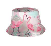 Rétro Chapeau De Pluie J'aime Les Flamants Roses Bucket Hat Sports Extérieur Casquette pour Voyager Rue Plage Femme