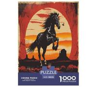 Retro Cheval Puzzles 1000 Pieces Cadeau Unique Jeu Éduchatif Défi Jouet À De Qualité Supérieure Peinture Art pour Adultes Et Enfants 38x26cm/1000pcs