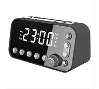 Rétro chevet numérique réveil LED grand écran DAB/FM Radio Double Réveil Maison Petits appareils de bureau 13 x 5,5 x 6,5 cm Noir