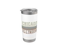 Rétro Chicago Illinois Gobelet isotherme en acier inoxydable double paroi
