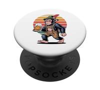 Retro Chimpanzé Bière Buveur Chimpanzés PopSockets PopGrip Adhésif