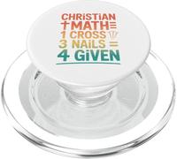 Rétro Chrétienne Math Une Croix Trois Ongles Quatre Donnés PopSockets PopGrip pour MagSafe