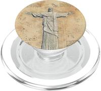 Retro Christ The Redeemer Illustration for Vintage Christian PopSockets PopGrip pour MagSafe