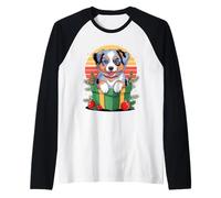 Retro Christmas Australian Shepherd X-Mas Ornaments Manche Raglan