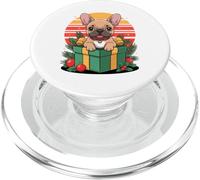 Retro Christmas French Bulldog X-Mas Ornaments Frenchie PopSockets PopGrip pour MagSafe