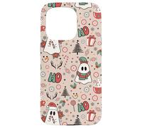 Retro Christmas Ghost Ho Ho Merry Holiday Coque pour iPhone 15 Pro