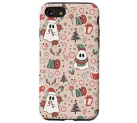 Retro Christmas Ghost Ho Ho Merry Holiday Coque pour iPhone SE (2020) / 7/8